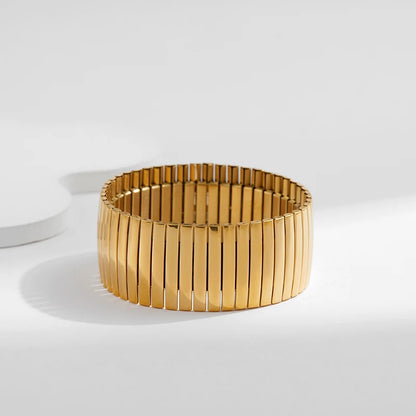 New Gold Plated Stainless Elastic Bracelet For Women