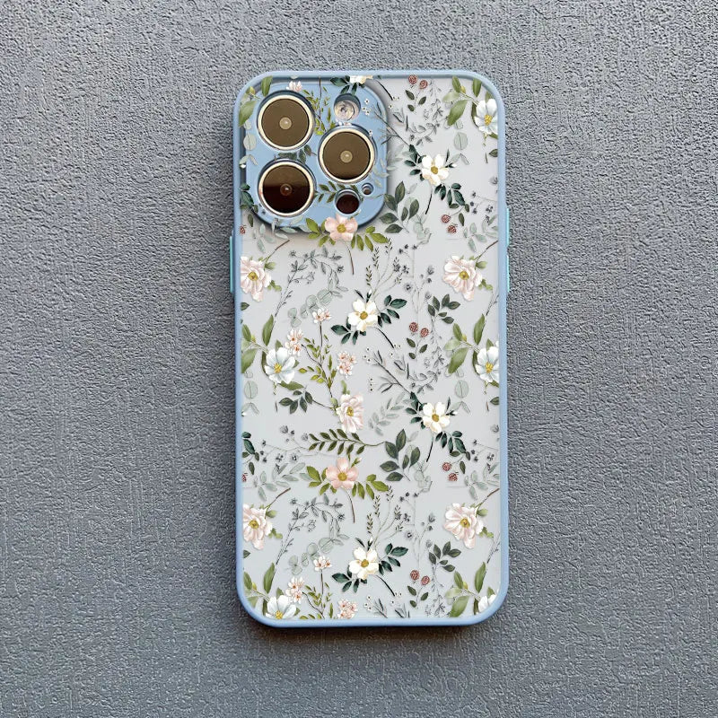 Small White Flowers Phone Case For iPhone 17 16 Pro Max 15 14 Pro Max Plus 13 12 11 Mini Pro Max Shockproof Back Cover