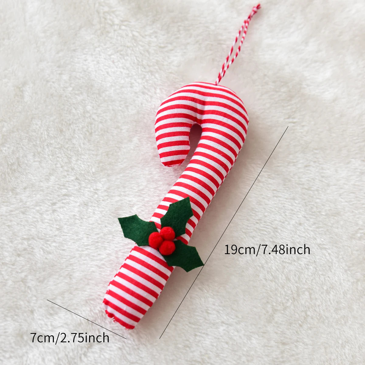 Christmas red berries walking stick decoration