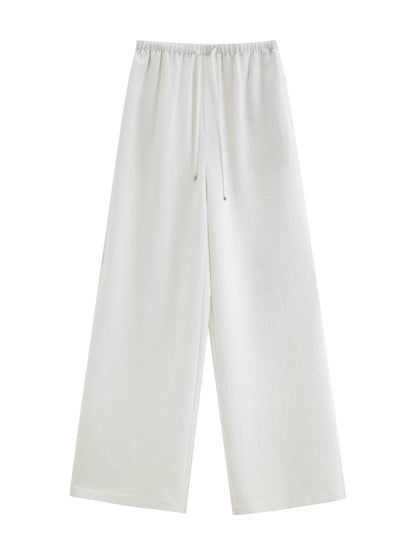 Relaxed Old Money Style White Shirt and Casual Style Pants Set for Women 2026 Summer New Arrival Resort Casual Outfit