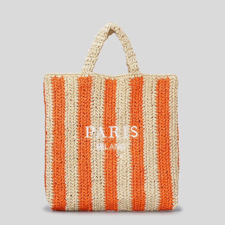 Handbags Summer Striped Straw Bag Candy Color Travel Beach Bag