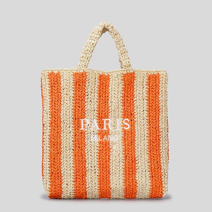 Handbags Summer Striped Straw Bag Candy Color Travel Beach Bag