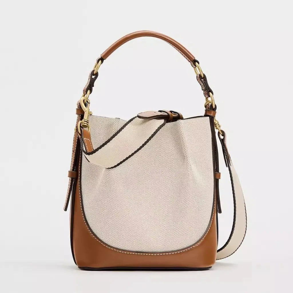 Fashion Wide Strap Bucket Bag High Quality Shoulder Bag for Women