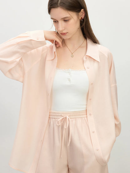 Three Color Acetate Silhouette Loose Physical Sun Protection Shirt For Women