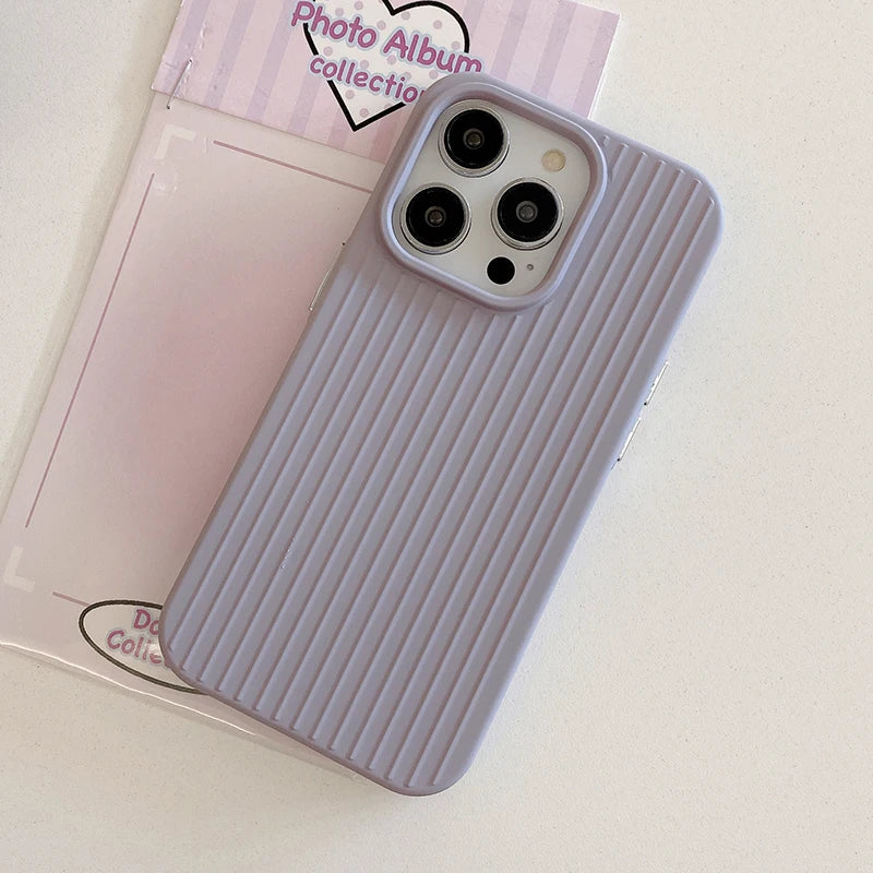 Candy Color Fashion Stripe Soft Silicone Case For iPhone 16 15 14 13 12 11 Pro Max 16 Plus
