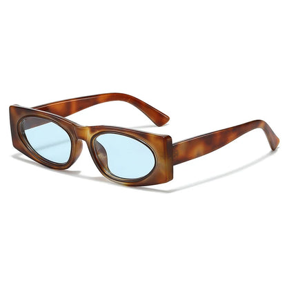 Small Fashion Square Sunglasses Women Brand Designer Leopard Blue Shades UV400 Sun Glasses Female Trending Men Eyewear