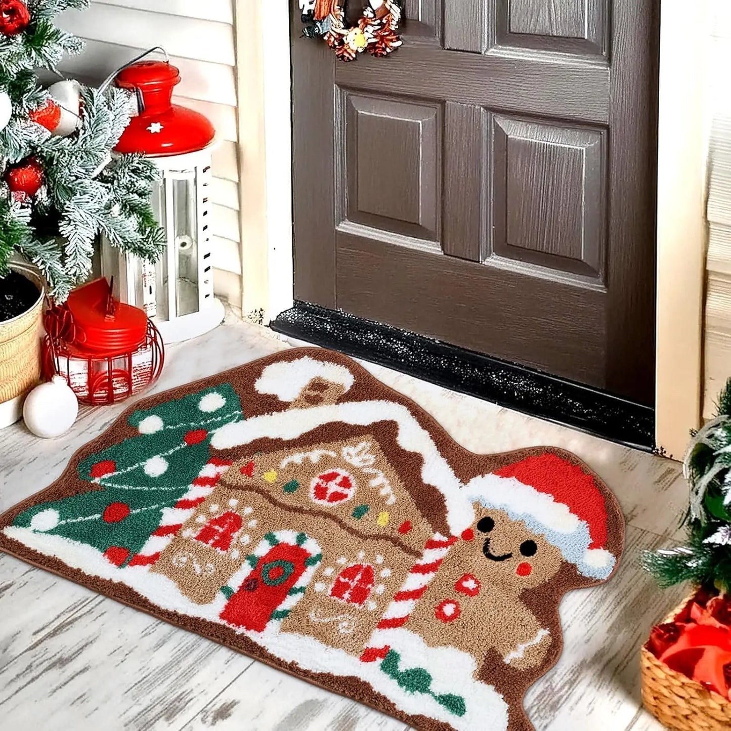 Christmas Gingerbread House Rug Soft