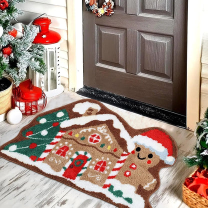Christmas Gingerbread House Rug Soft