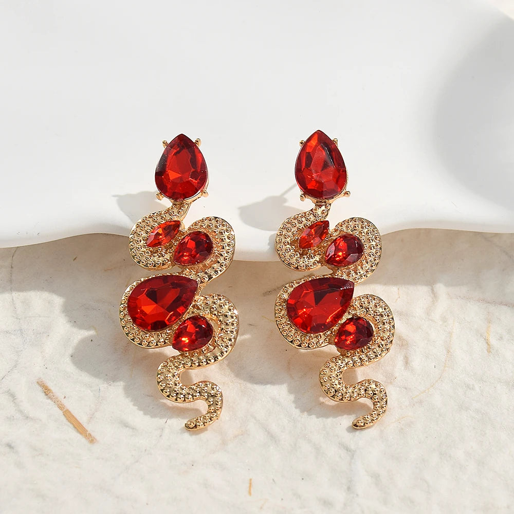 Snake Crystal Earrings For Women