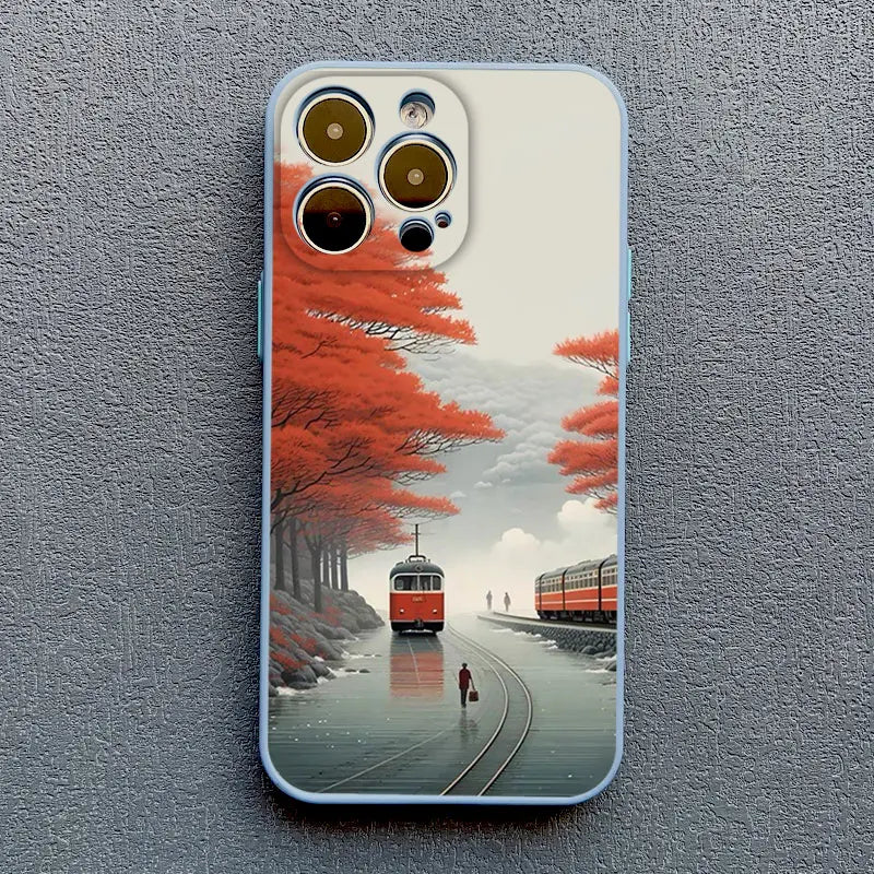 Autumn Maple Leaf Scenery Fall Phone Case For IPhone 15 14 Pro Max Plus 16 Pro Max Case IPhone 13 11 12 Pro Max XR XS X Covers
