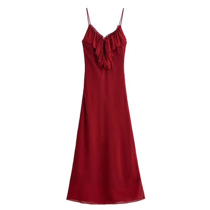 Elegant Long Red Dress