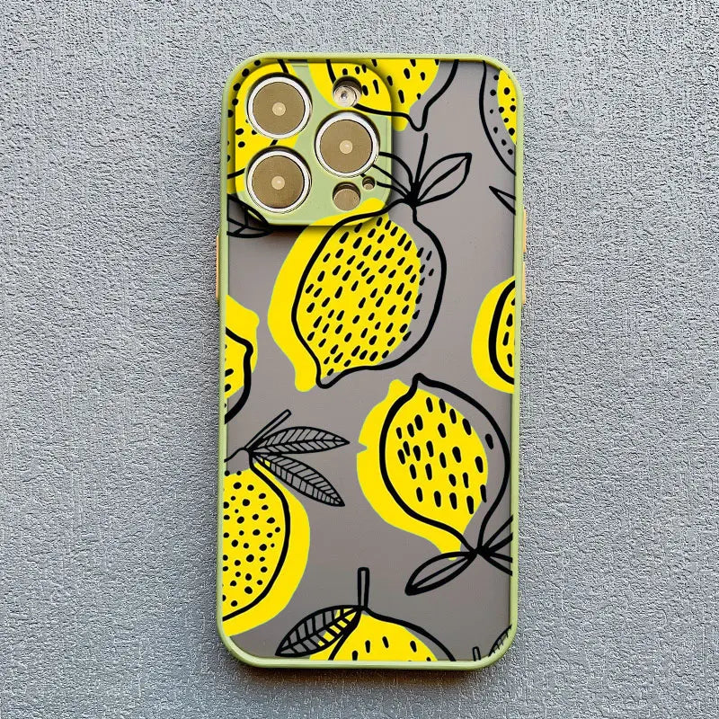 Fruit Lemon Strawberry Blueberries Phone Case For iPhone 16 15 14 11 Pro Max 12 13 Mini Pro Max XS XR X 7 8 15 14 Plus SE2 Funda