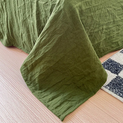 Solid color Duvet Cover set with Pillow Case Bed Sheet Olive Green