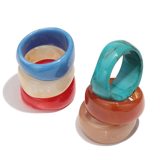 Bohomia Acrylic Irregular Geometric Chunky Bangles for Women Resin Colorful Exaggerated Charm Bracelet