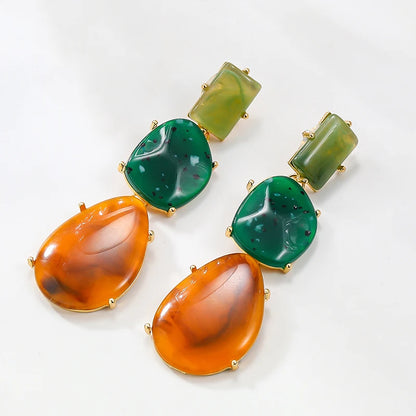 Long Drop Statement Dangle Post Earrings For Women Multi Color Fashion