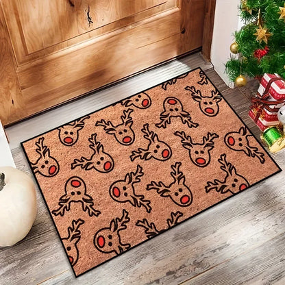 Christmas Reindeer Doormat Kitchen Rug Indoor Outdoor Entryway