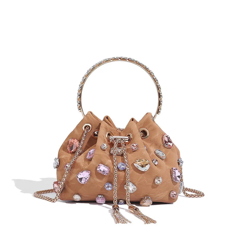 New Rhinestone Tassel Bucket Bags for Women