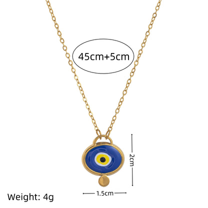 Stainless steel eyeball pendant necklace colorful, sweet,gold-plated