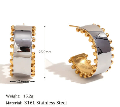 Waterproof Elegant Stainless Earring Steel Plated