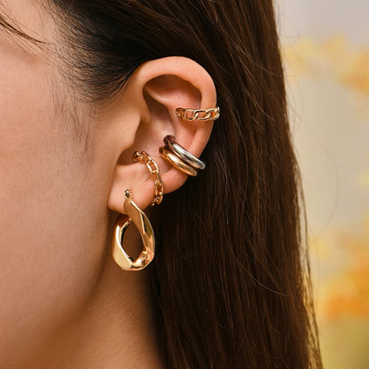 New Arrival Multicolor Crystal Ear Cuff Stackable  Shaped Ear Clips No Pierced Cartilage Earring for Women