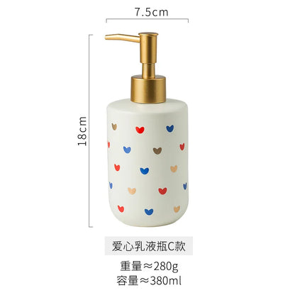 Cute Heart Print ceramic Bathroom Accessories