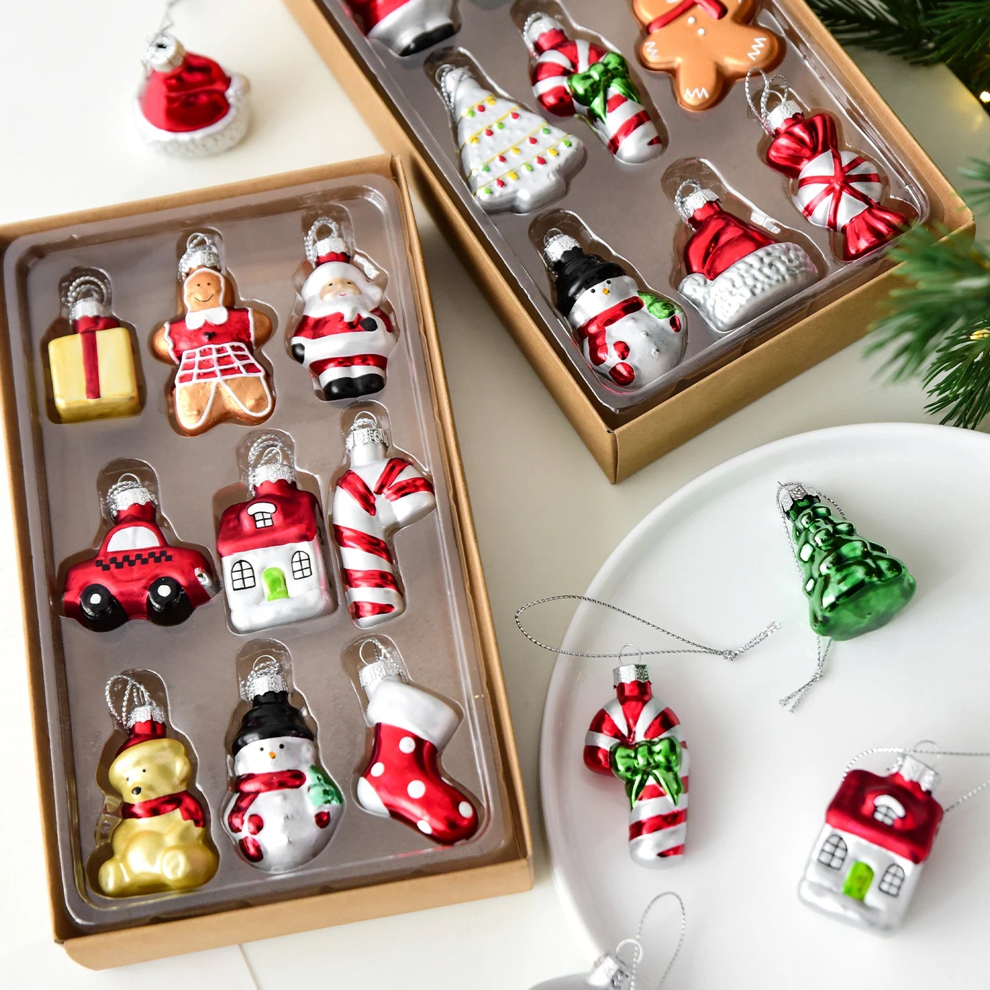 Christmas Set Glass Gingerbread Man Christmas Tree