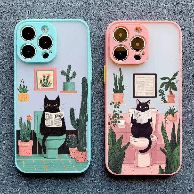 Lovely Cartoon Cat Phone Case For iPhone 17 16 15 Pro Max Plus 11 12 13 Mini 14 Pro Max XR XS X