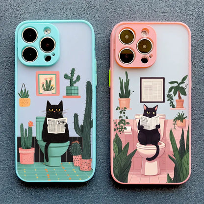 Lovely Cartoon Cat Phone Case For iPhone 17 16 15 Pro Max Plus 11 12 13 Mini 14 Pro Max XR XS X