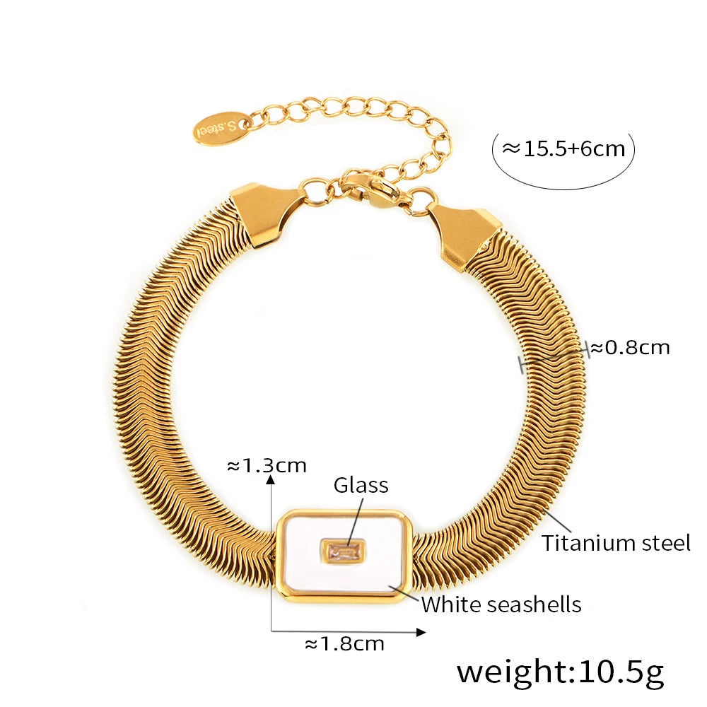 Fashion Trendy Square Bracelet Stainless Steel