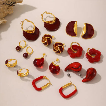 Women's New Earrings Stainless Steel Gold plated