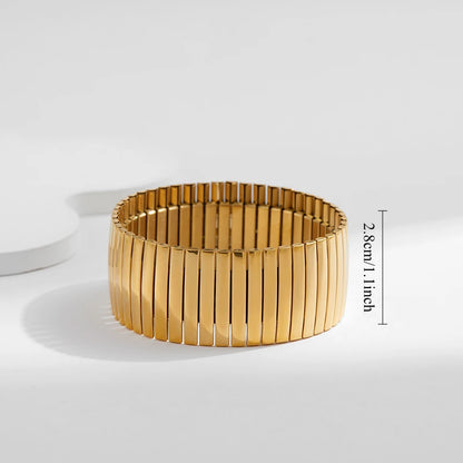 New Gold Plated Stainless Elastic Bracelet For Women