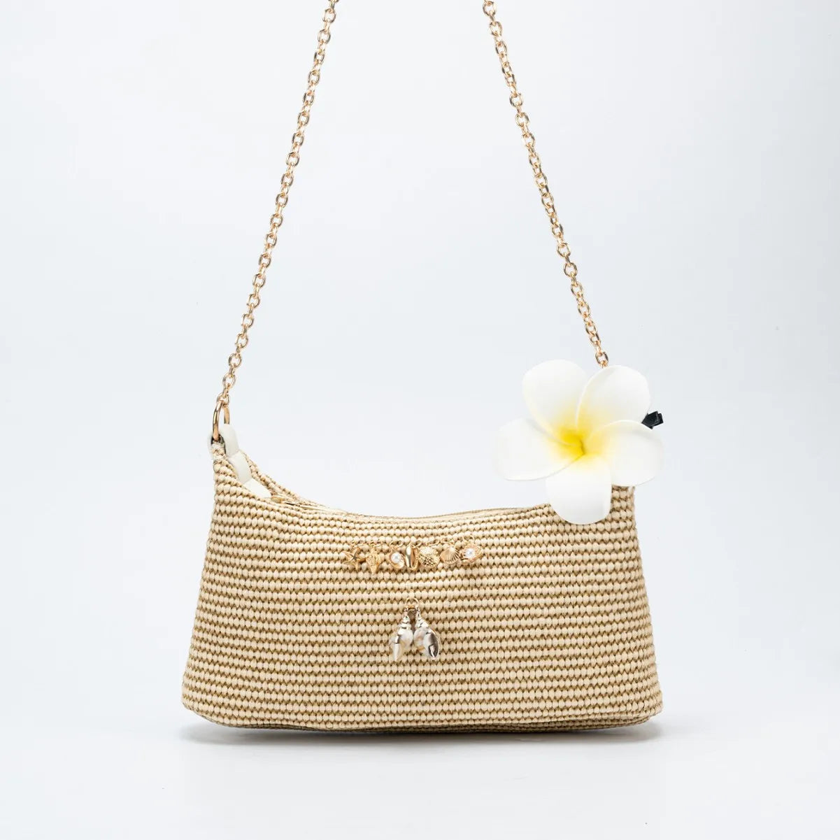 Fashion Shell Women Shoulder Bag Paper Rope Crochet Straw Bags for Women