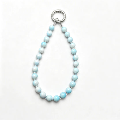 Anti-lost Beaded Phone Lanyard Aesthetic Iridescent Acrylic Beads Wrist Strap Phone Chain Durable Keychain Bag Charm for Women