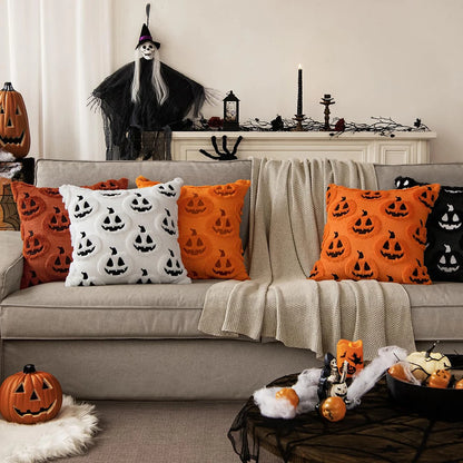 45*45cm Ghost Pumpkin Cushion Cover Halloween Throw Pillow Cover Pumpkin