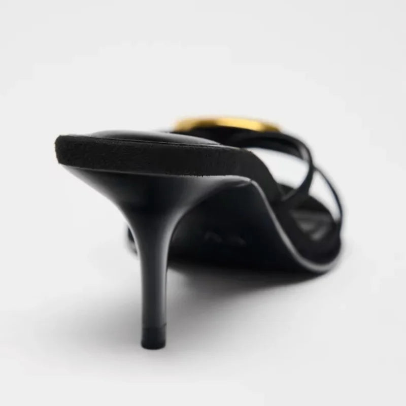New Casual Elegant Black Sandals For Women
