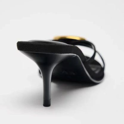 New Casual Elegant Black Sandals For Women