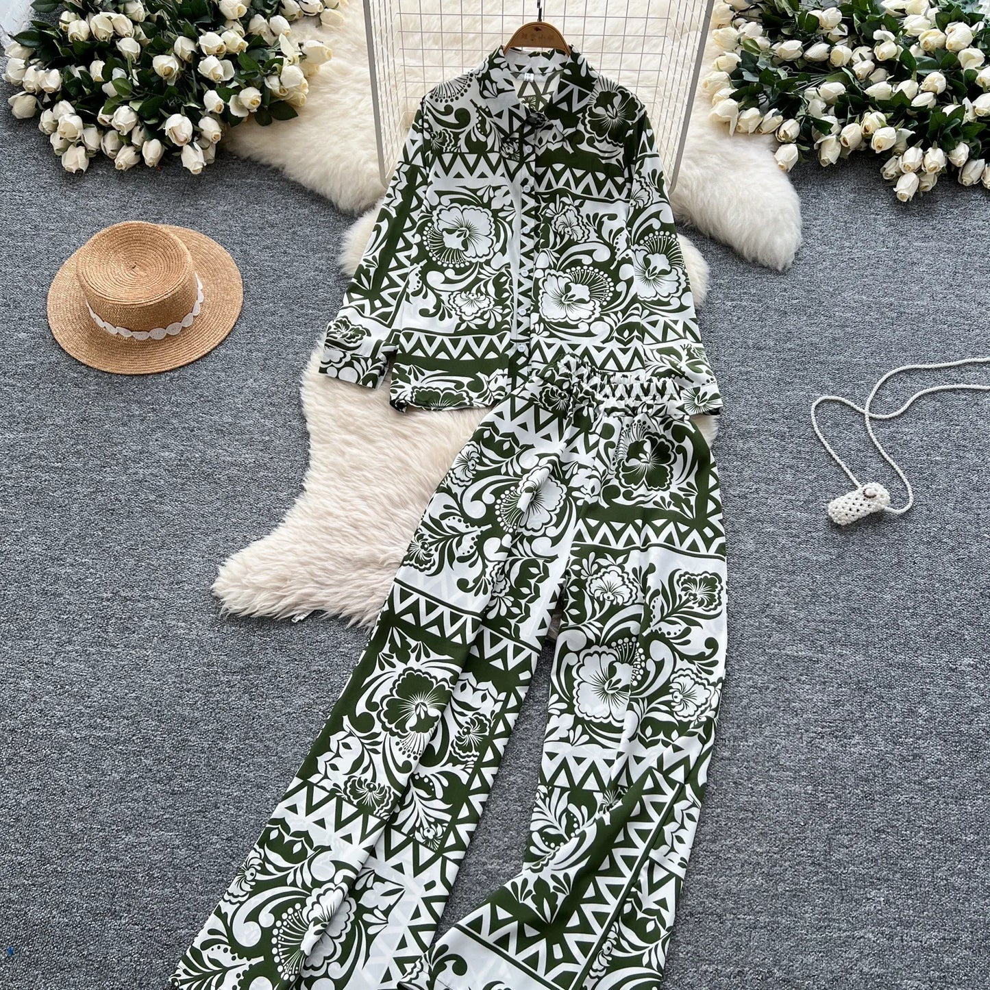 Elegant Women's Floral Two Piece
