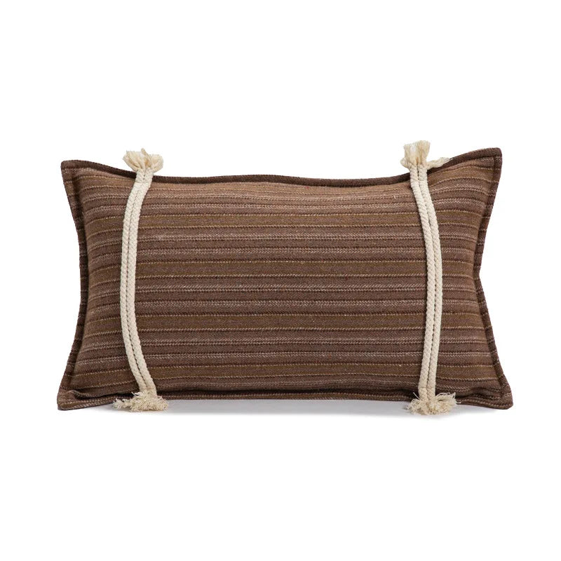 30x50/45X45CM Christmas Tassels Throw Pillow Cover Plaid Waist Cushion Cover