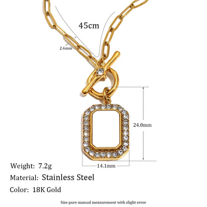 Heart Pendant OT Clasp Necklace 18K Gold Plated Stainless Steel Necklace For Women Vintage Hypoallergenic Jewelry