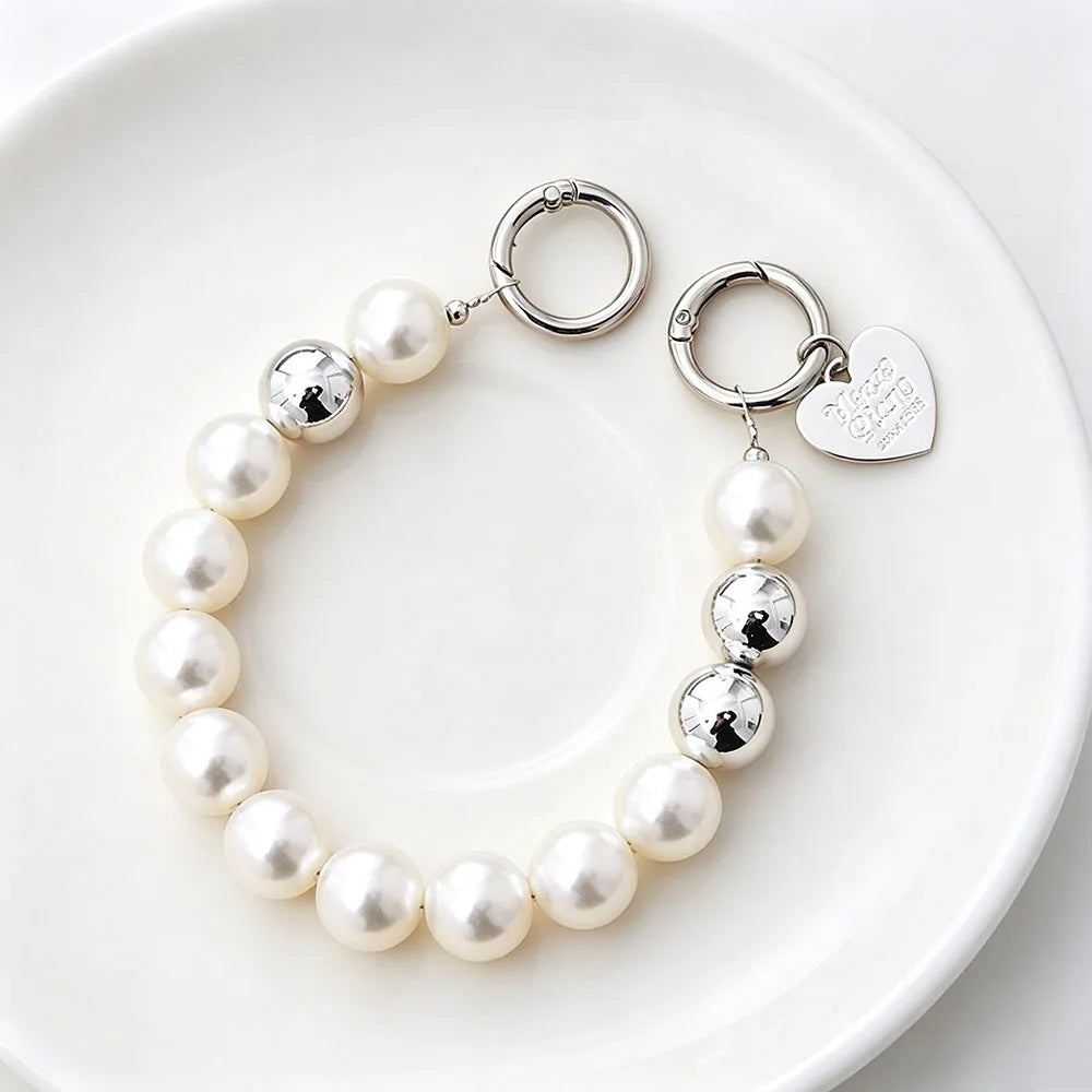 Women's Beaded Wristlet Keychain Bracelet Minimalist Acrylic Beads Phone Case Earphone Cover Strap Hands-Free Cell Phone Charm