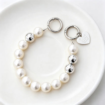Women's Beaded Wristlet Keychain Bracelet Minimalist Acrylic Beads Phone Case Earphone Cover Strap Hands-Free Cell Phone Charm