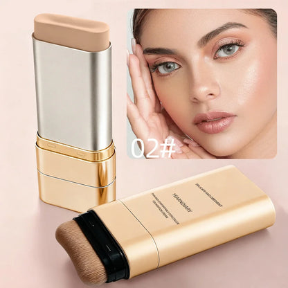 Light and Comfortable Concealer Foundation Cream,Long-lasting and Brightening Moisturizing Double-ended Foundation Cream