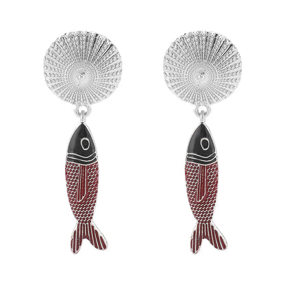 Fish Pendant Earrings  Luxury Style