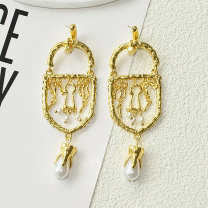 Baroque Style Vintage Resin Big Eyes Dangle Earrings For Women