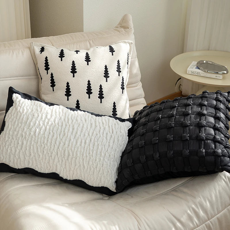 Modern Black and White Cushion Cover Light Luxury