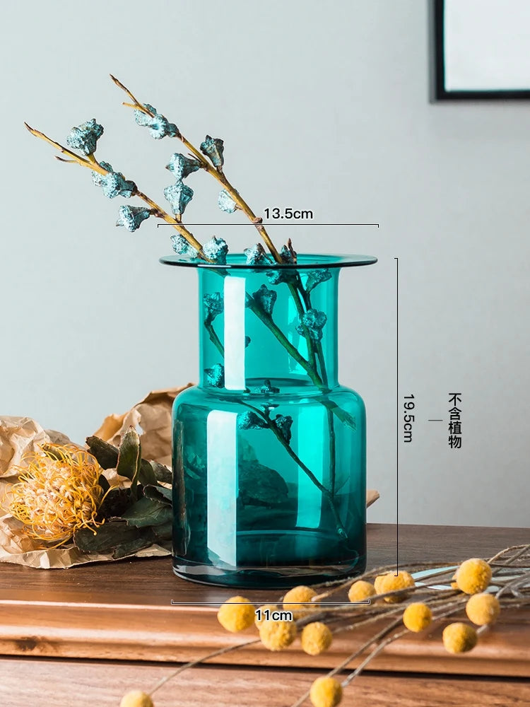 Elegant Blue Vase for Home Transparent