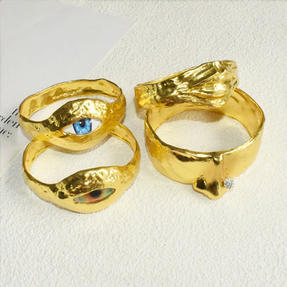 Gorgeous Hand Simple Bracelet Plated Eyes Nose Mouth Small Wrist Bangle For Women