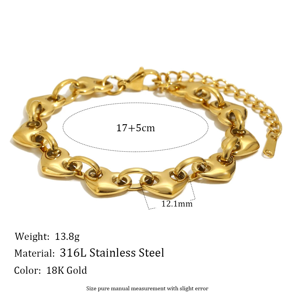 Bracelet Gold Plated Tarnish Free Sweet Design Hypoallergenic For Women's Jewelry