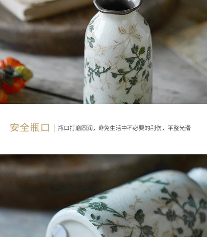 Ceramic Vase For Home Decoration Living Room Decor  Hydroponic Flower Arrangement Pastoral Style Green Vase Flower Pot For Plant