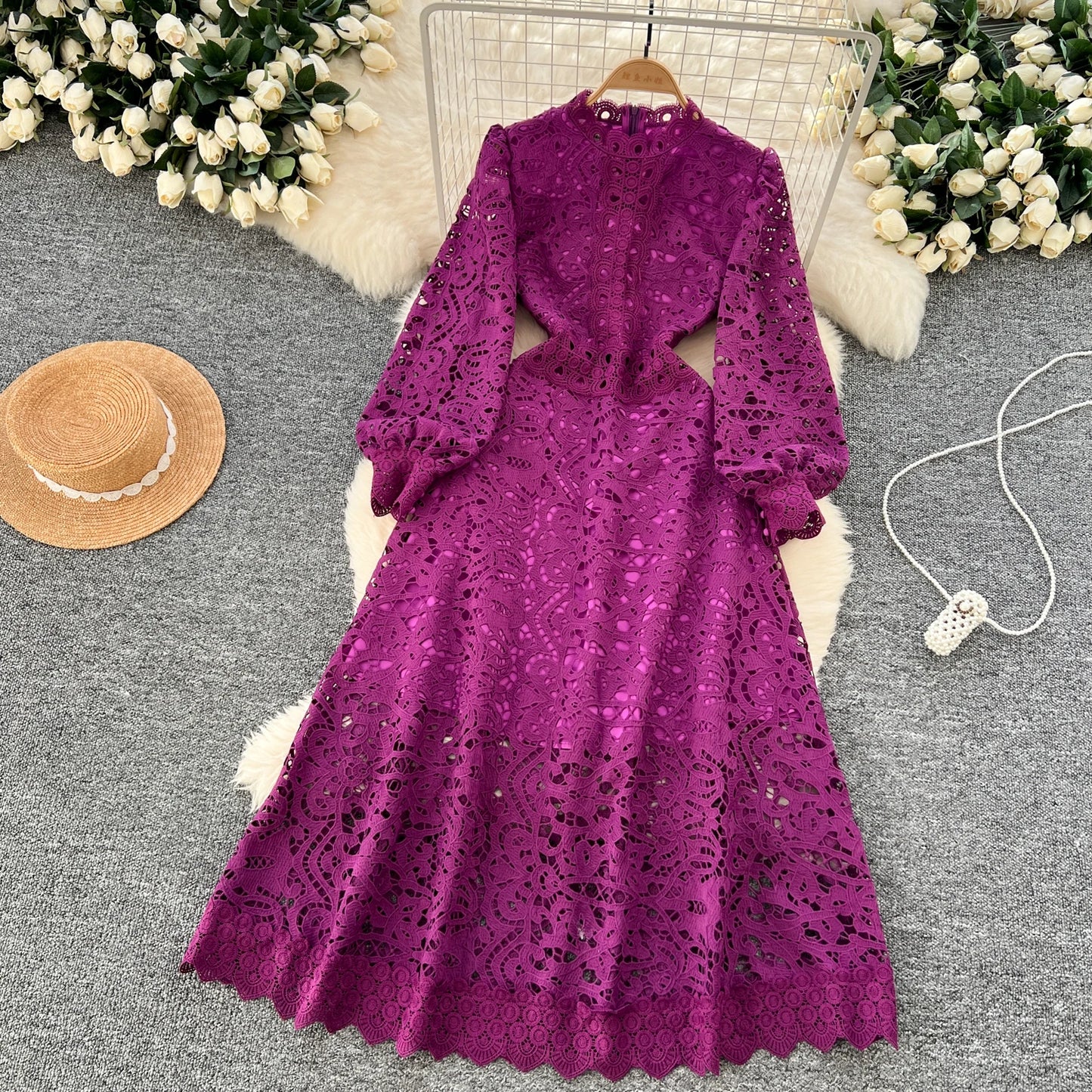 Elegant Long Lantern Sleeves Chic Dresses Fashion